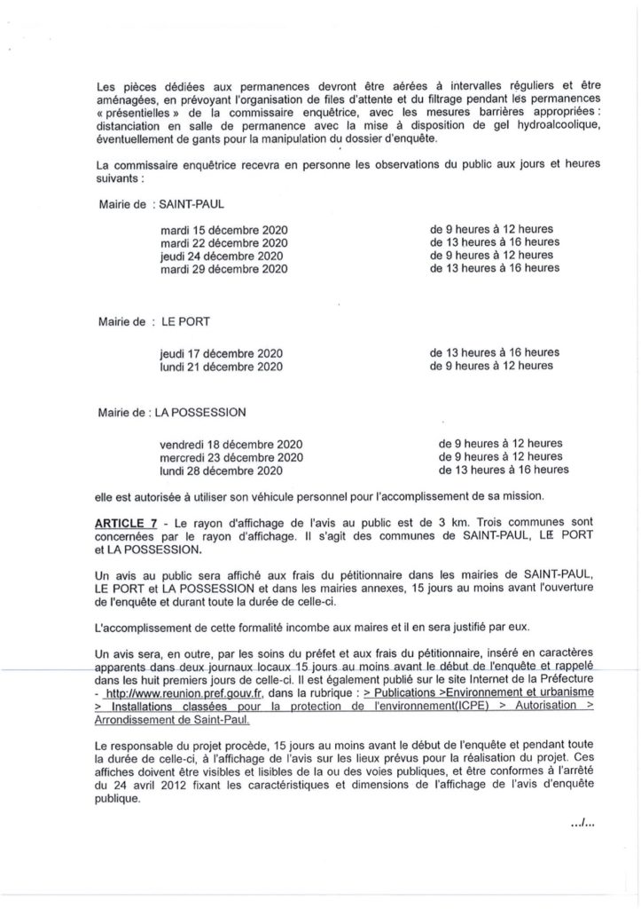 Enquête publique préalable à la modification de l’autorisation d’exploiter une carrière sur le territoire de la commune de Saint-Paul, présentée par S.A HOLCIM