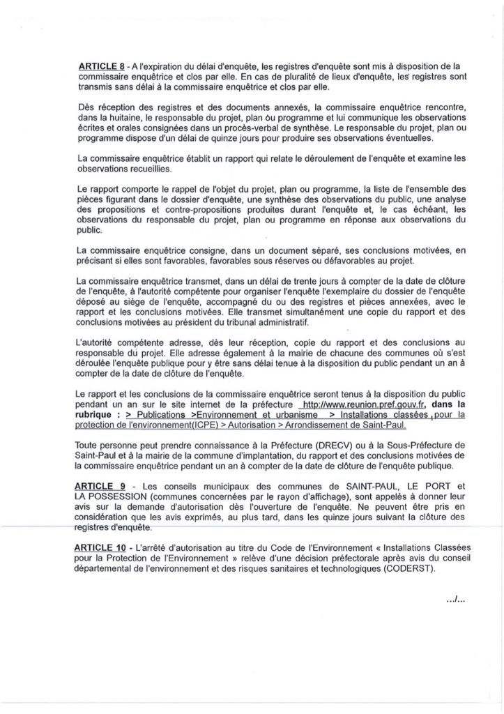 Enquête publique préalable à la modification de l’autorisation d’exploiter une carrière sur le territoire de la commune de Saint-Paul, présentée par S.A HOLCIM