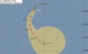 La tempête tropicale modérée Gino à 2715 km de la Réunion