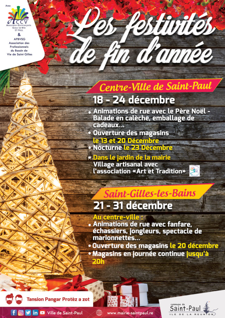 Les festivités de fin d’année s’invitent au coeur du centre-ville de Saint-Paul et de Saint-Gilles-les-Bains