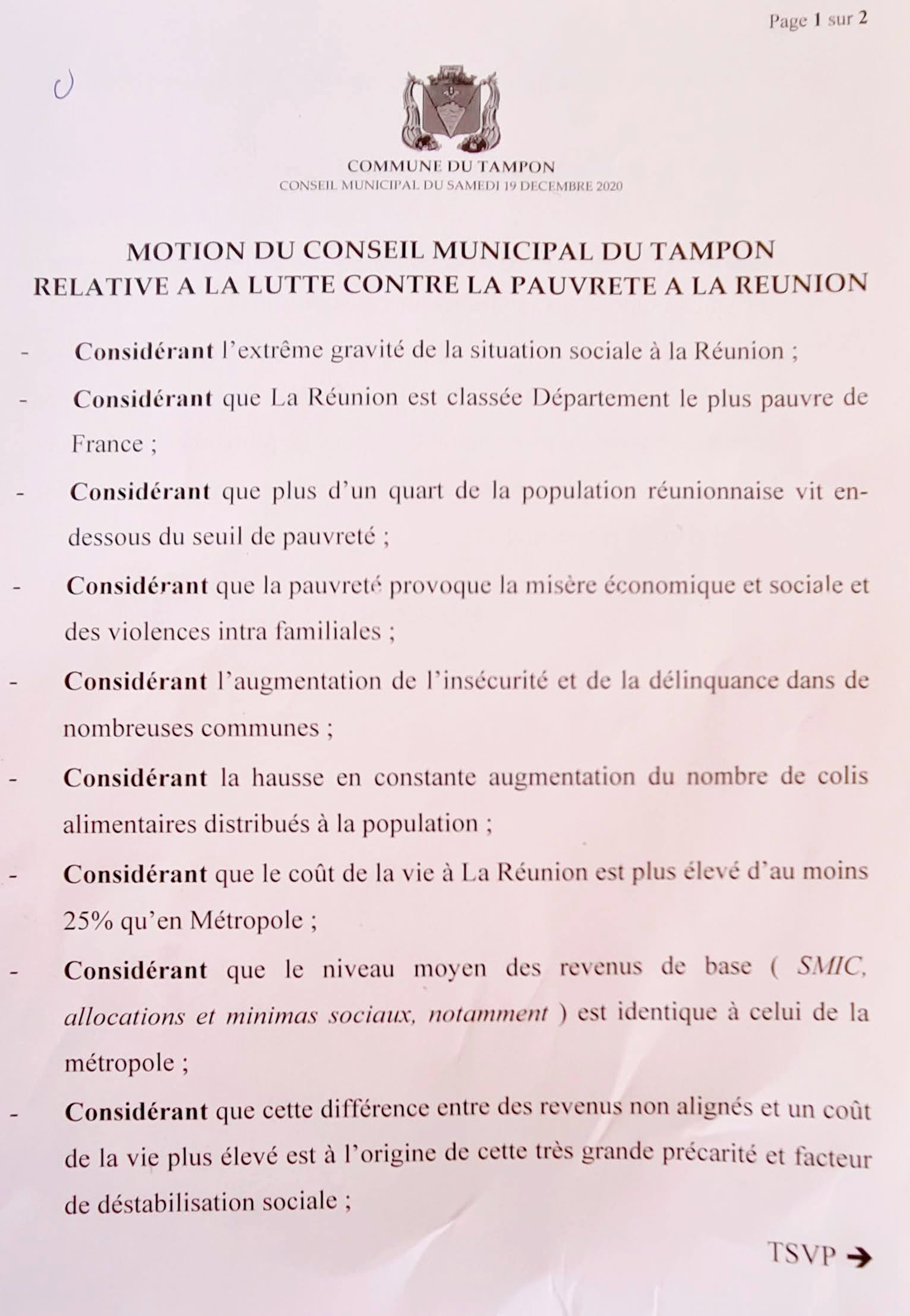 Résumé de la séance du Conseil municipal du 19 décembre