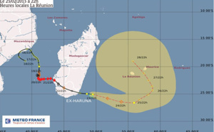 Ex-Haruna pourrait changer de trajectoire et remonter vers la Réunion