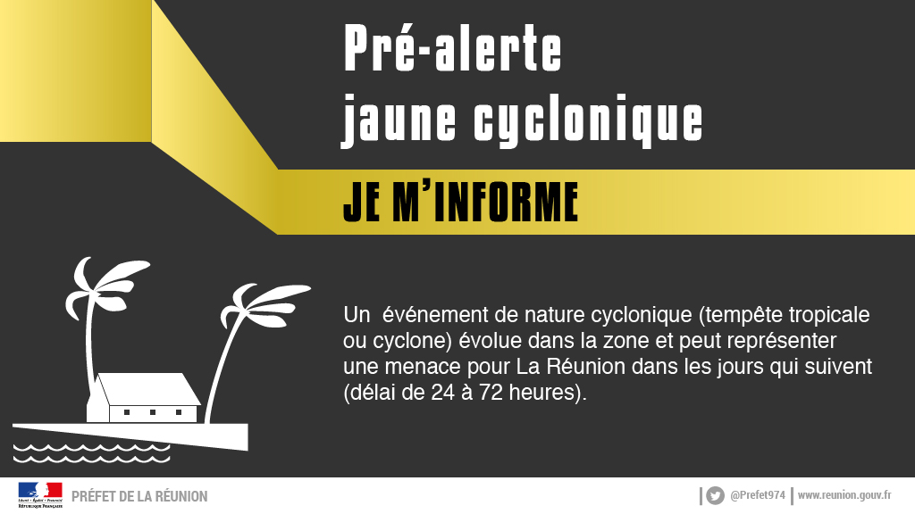 Danilo : Pré-alerte jaune cyclonique