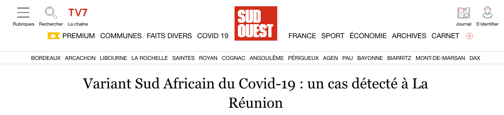 Pierrot Dupuy - Après avoir été l'île aux requins, La Réunion désormais cataloguée d'île au variant sud-africain