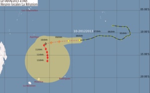 La dépression tropicale à 1.560 km au Nord-Est de la Réunion