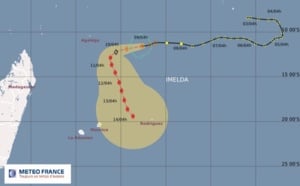 Imelda continue de se renforcer et se trouve à 1.260km au Nord-Est de la Réunion