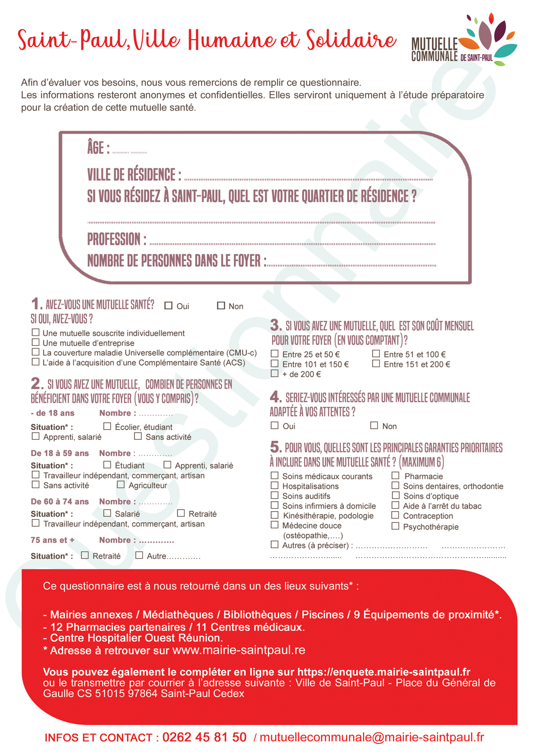 Mutuelle Communale Solidaire : un questionnaire pour mieux connaître vos attentes