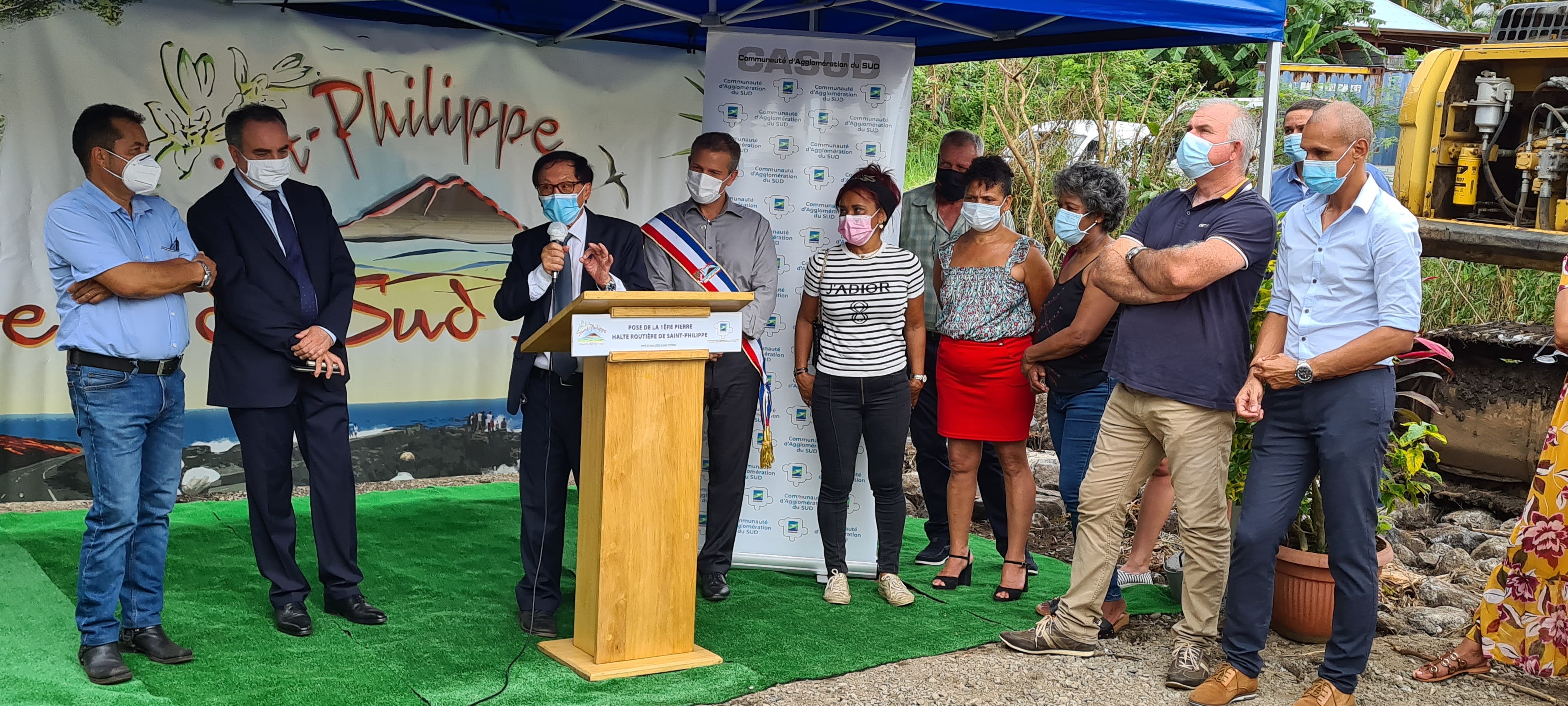 La CASUD pose la 1ère pierre de la halte routière de Saint-Philippe