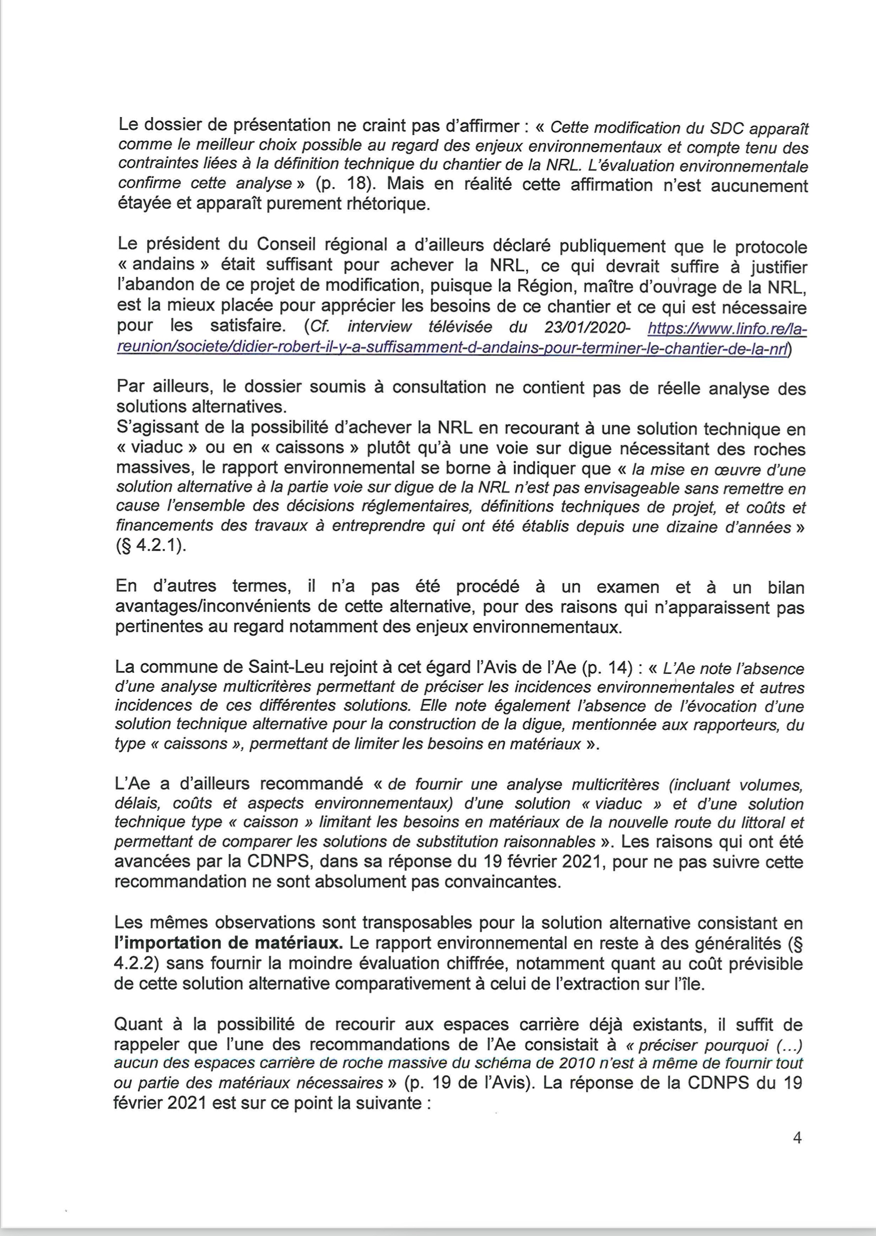 St-Leu confirme son opposition à la carrière de Bois Blanc