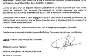 Fin du RSTA: Ericka Bareigts interpelle la Ministre, Marisol Touraine