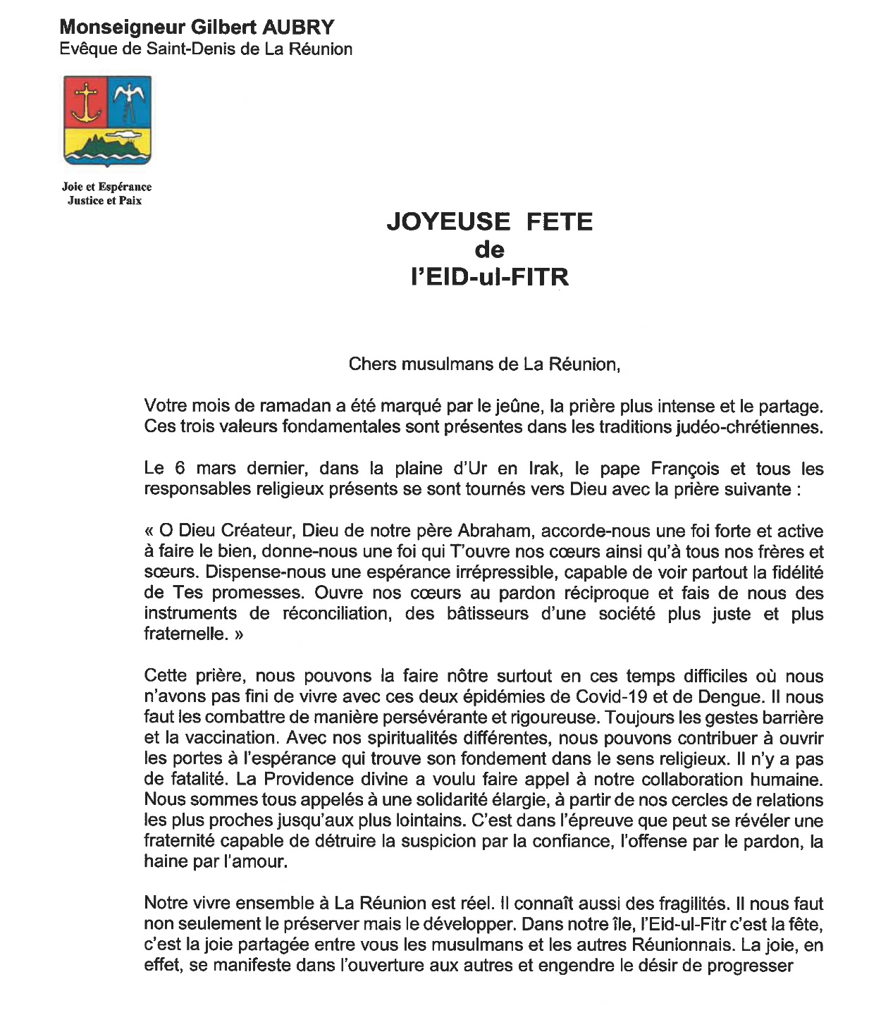 Joyeuse fête de l'Eïd-ul-Fitr