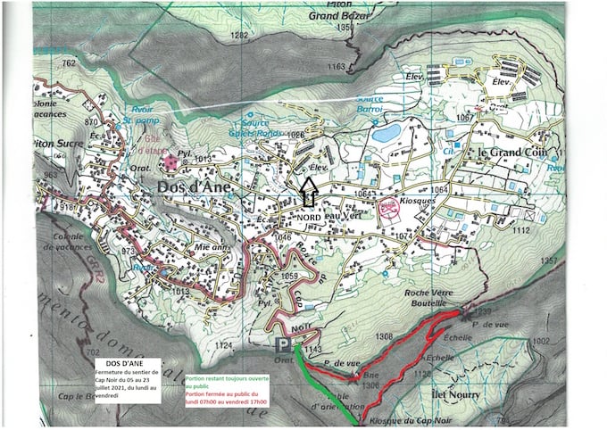 Fermeture temporaire du sentier de Cap Noir - Roche Verre Bouteille