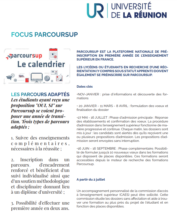 Inscriptions ouvertes à l'Université de La Réunion et engagements pour la réussite des étudiants