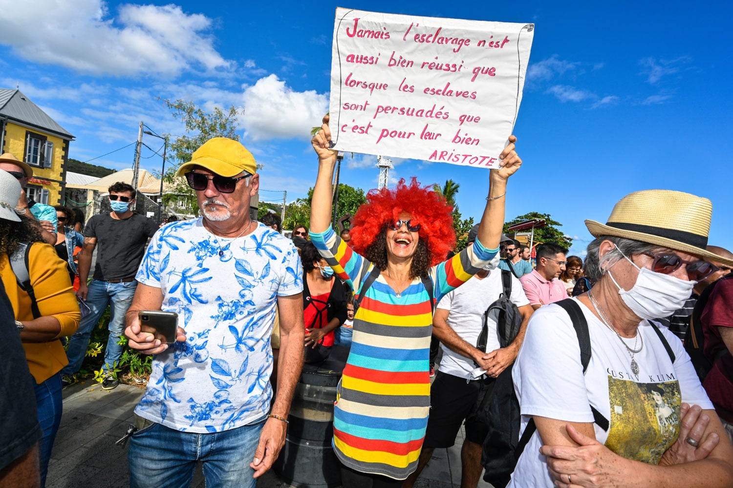 Manifestation contre le Pass sanitaire à Saint-Paul