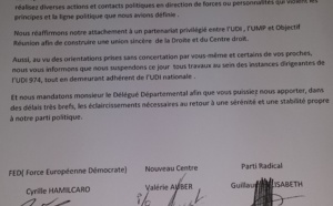Les choix politiques de Nassimah Dindar contestés par 6 des 7 partis fondateurs de l'UDI qui lui envoient un ultimatum