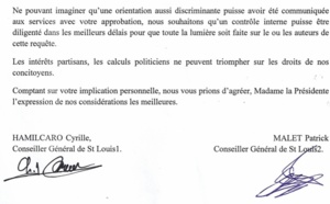 Pour Hamilcaro et Malet, le Département réserve un traitement spécial à St-Louis