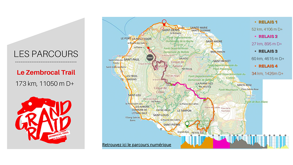 Grand Raid : La carte du Zembrocal Trail