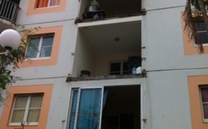 St-Denis : Trois balcons d'un immeuble de la SIDR s'effondrent