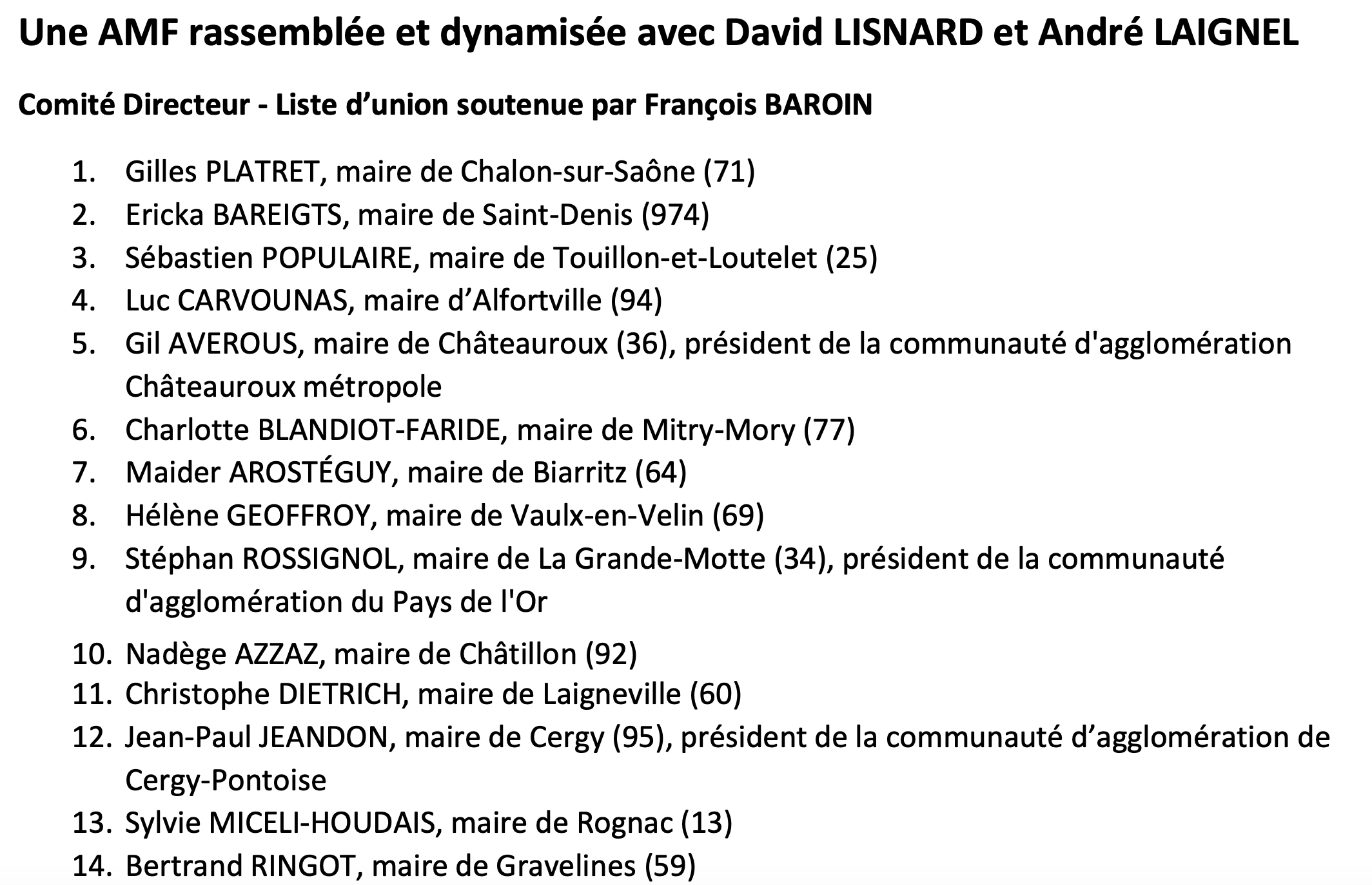 David Lisnard élu premier maire de France, Ericka Bareigts fera partie de l'AMF