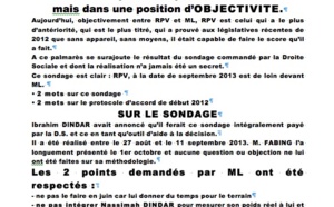 Les notes de Nassimah Dindar pour sa conférence de presse : les raisons de son soutien à RPV