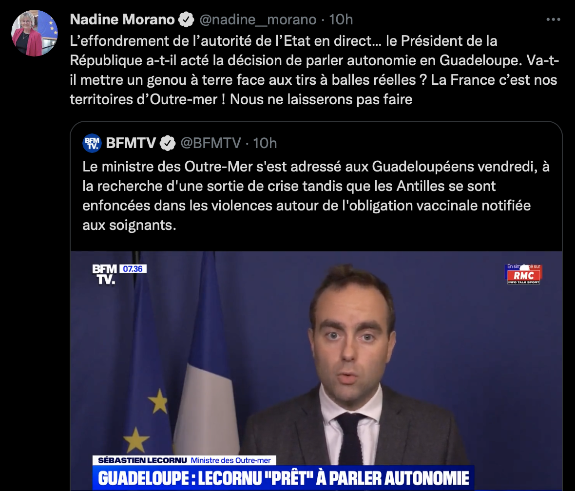 Les réactions des partis politiques nationaux à l'ouverture du débat sur l'autonomie en Guadeloupe