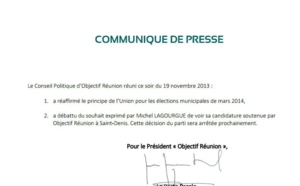 Objectif Réunion : le conseil politique prône l'union de la Droite aux municipales