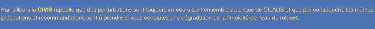 Dégradation de la qualité de l’eau sur Cilaos