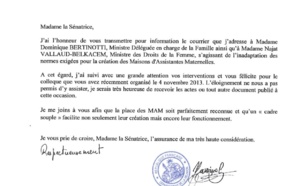 Nassimah Dindar interpelle Dominique Bertinotti, ministre en Charge de la Famille