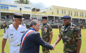 Prise d’armes du Régiment Péï du contingent du mois de novembre aux Avirons