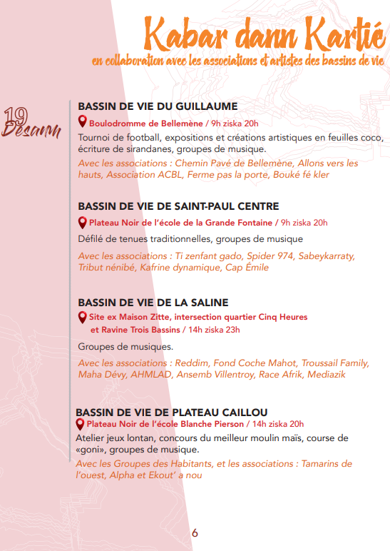 Le programme du 20 desanm à Saint-Paul
