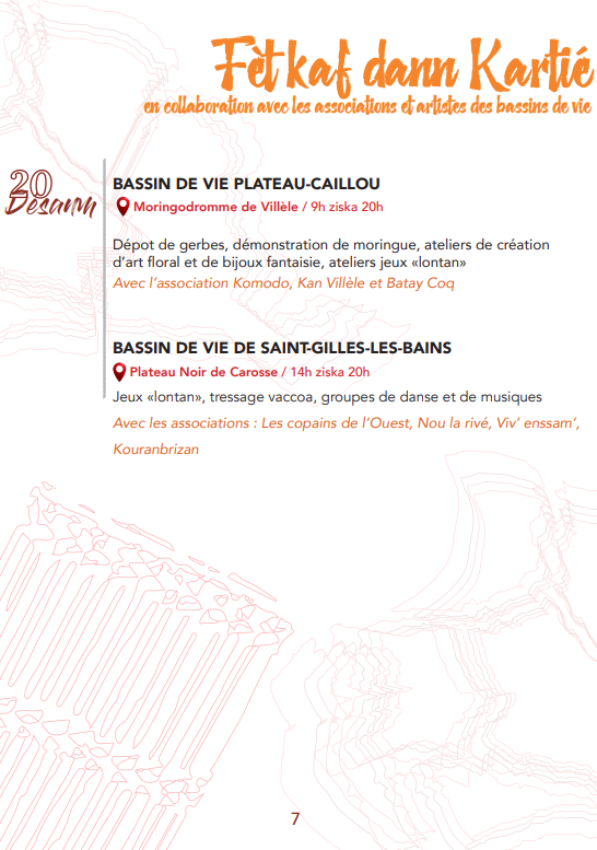 Le programme du 20 desanm à Saint-Paul