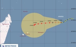 La tempête tropicale Amara à 1.805 km de la Réunion