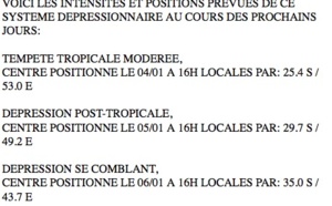Le point à 16 heures : Bejisa se trouve à 240 km au Sud de La Réunion