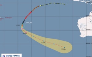 Colin se trouve à 1.860 km et va s'éloigner de la Réunion