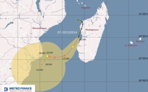 Une perturbation tropicale dans le Canal du Mozambique