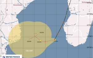 La tempête Deliwe à 1.450km de la Réunion
