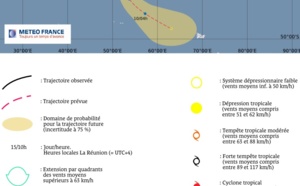 La tempête modérée Fobane à 1.590 km de La Réunion