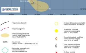 La tempête modérée Fobane à 1.640 km des côtes réunionnaises