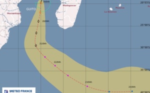 Baptisée Guito, la tempête tropicale modérée à 1590km de la Réunion