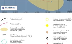 La forte tempête tropicale Guito à 1.795 km de La Réunion