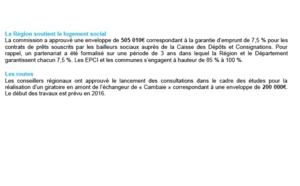 Commission permanente/Région: Carrières et emplois pour la Nouvelle Route du Littoral