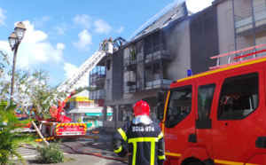 Incendie en centre-ville de Saint-Leu
