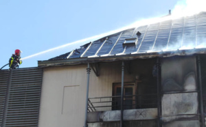 Incendie en centre-ville de Saint-Leu