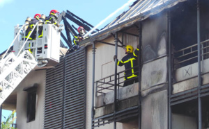 Incendie en centre-ville de Saint-Leu