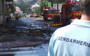 Incendie en centre-ville de Saint-Leu