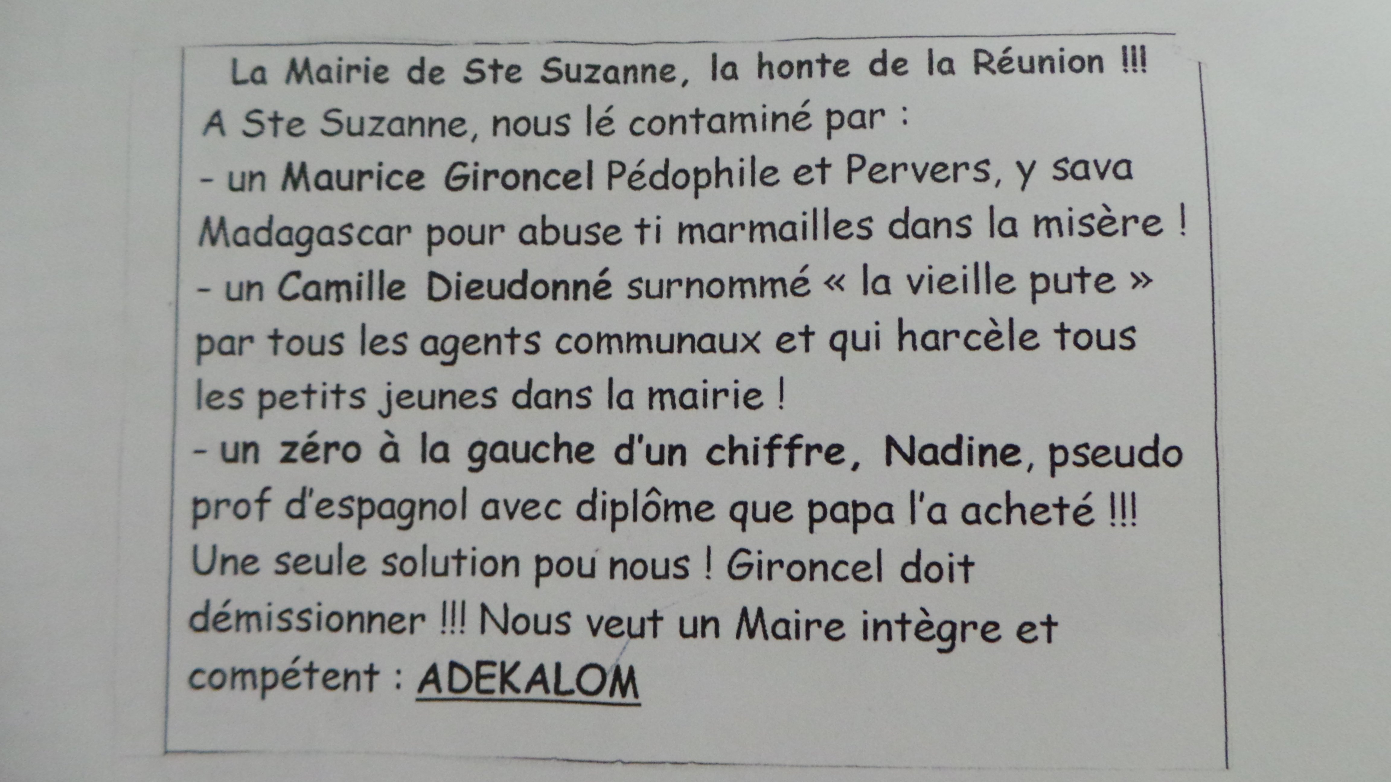 Tracts insultants : Maurice Gironcel porte plainte