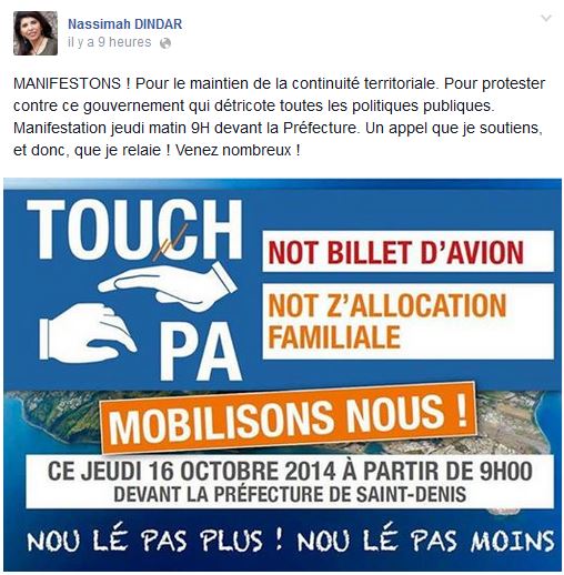 Continuité territoriale : Bravo à Nassimah Dindar et Jean-Hugues Ratenon