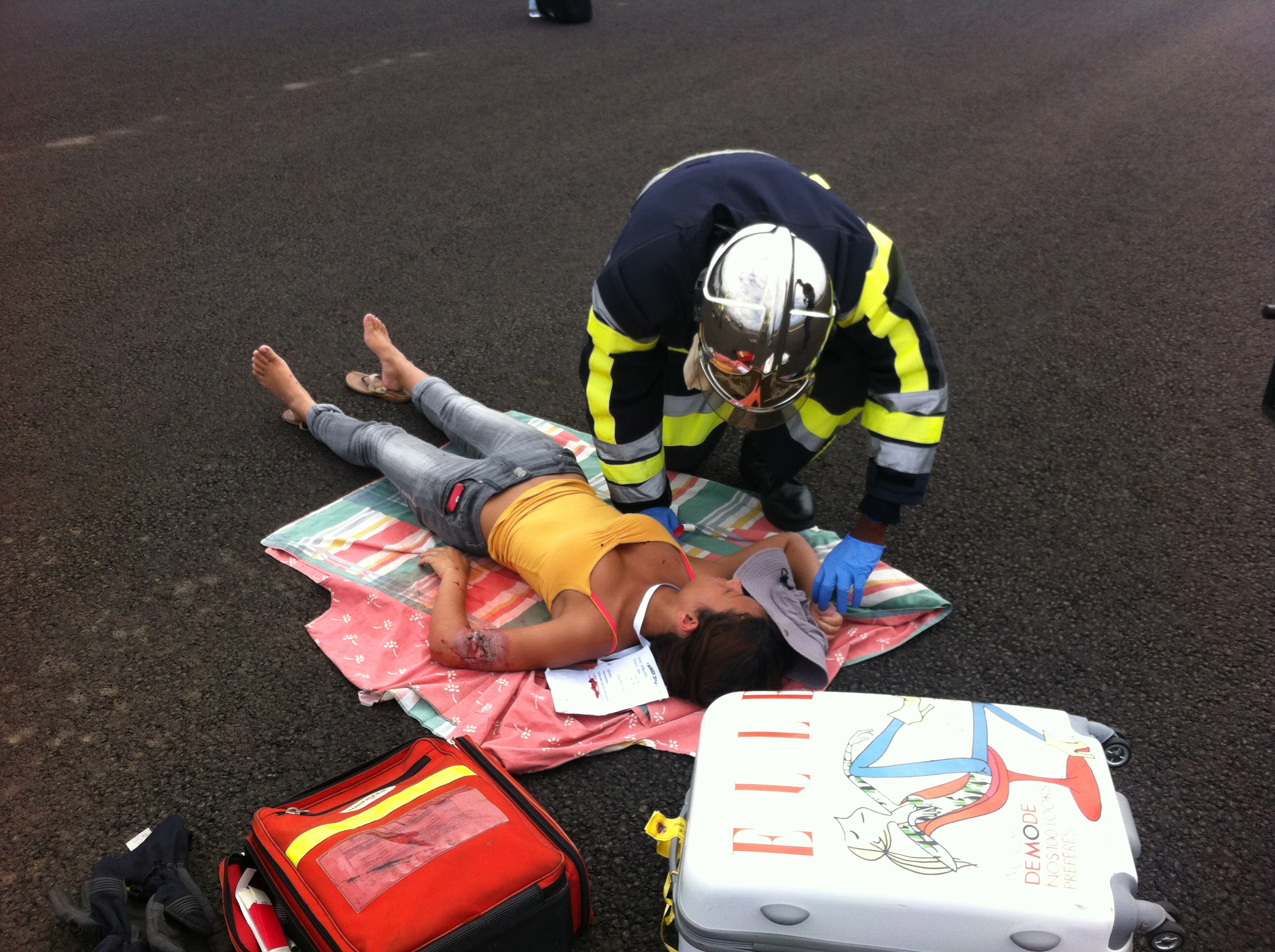Retour en images de la simulation de crash d'avion à Gillot