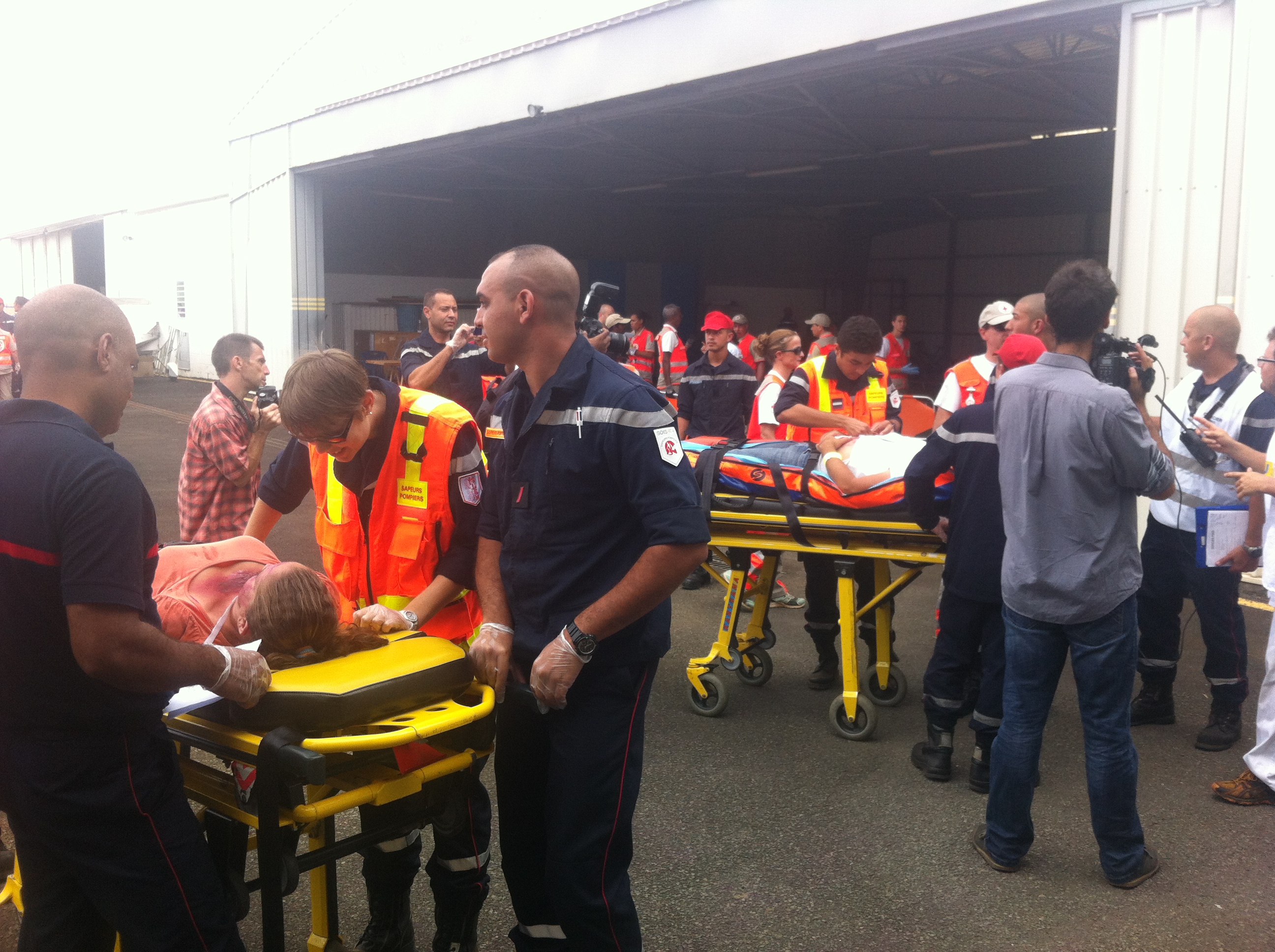 Retour en images de la simulation de crash d'avion à Gillot