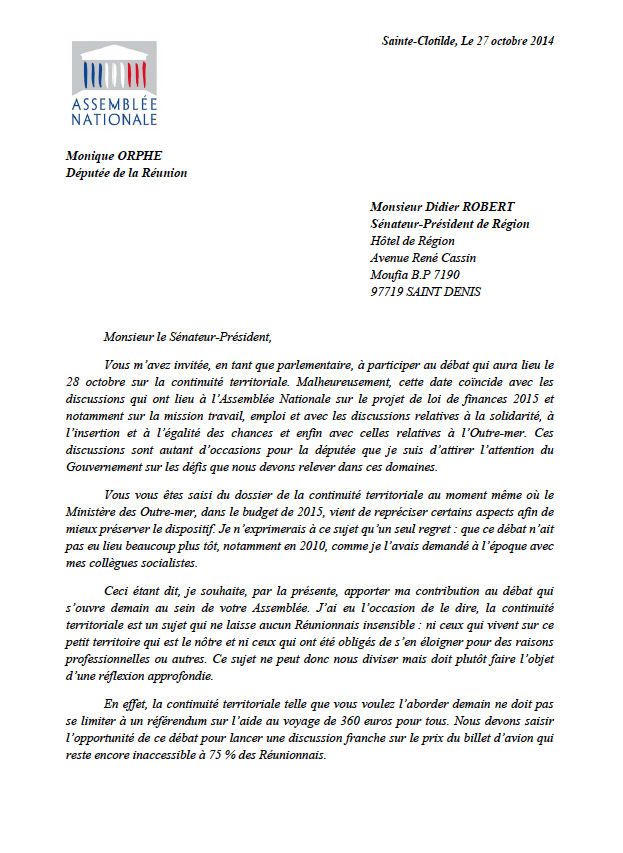 Continuité territoriale: Le PS propose d'utiliser une partie de l'enveloppe pour les contrats aidés